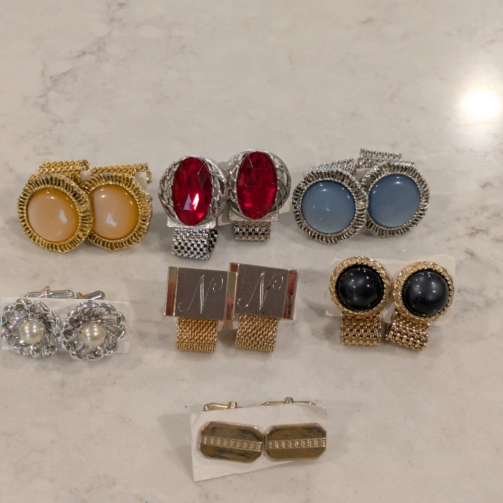 Elegant Cufflinks Multicolor Set Of 7